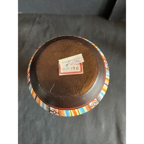 Tesoro's Manila Hand Painted Pottery Vase 7.75” Art Pottery Made In Philippines - Picture 7 of 11